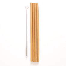 Load image into Gallery viewer, Reusable Bamboo Drinking Straws with Pouch and Tiny Brush