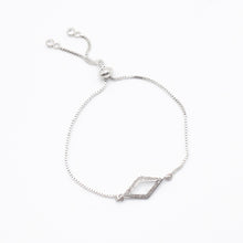 Load image into Gallery viewer, Bracelet with Diamond in Skewed Square Pave Setting in Silver Silver