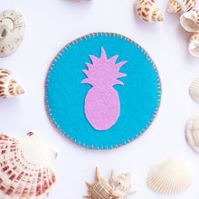 Load image into Gallery viewer, Pouch with Pineapple in Green, Blue and Purple