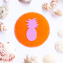 Load image into Gallery viewer, Pouch with Pineapple in Orange, Yellow and Pink