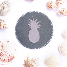 Load image into Gallery viewer, Pouch with Pineapple in Grey Tones