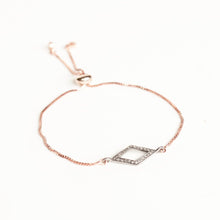 Load image into Gallery viewer, Bracelet with Diamond in Skewed Square Pave Setting with Rose Gold