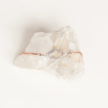 Load image into Gallery viewer, Bracelet with Diamond in Skewed Square Pave Setting with Rose Gold