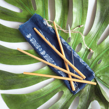 Load image into Gallery viewer, Reusable Bamboo Drinking Straws with Pouch and Tiny Brush
