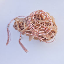 Load image into Gallery viewer, Necklace Wrap Around Hematite Stone and Rose Goldfilled Tassels