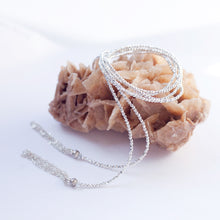 Load image into Gallery viewer, Necklace Wrap Around Hematite Stone and Sterling Silver Tassels