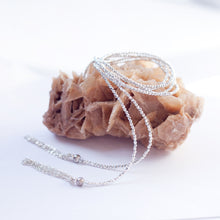 Load image into Gallery viewer, Necklace Wrap Around Hematite Stone and Sterling Silver Tassels