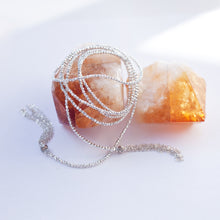 Load image into Gallery viewer, Necklace Wrap Around Hematite Stone and Sterling Silver Tassels