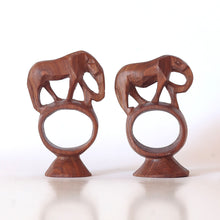 Load image into Gallery viewer, Napkin Rings (2x), Wood Elephants, Handmade in Kenya