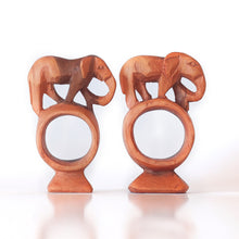 Load image into Gallery viewer, Napkin Rings (2x), Wood Elephants, Handmade in Kenya