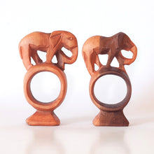 Load image into Gallery viewer, Napkin Rings (2x), Wood Elephants, Handmade in Kenya