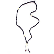 Load image into Gallery viewer, Necklace Male Black Wooden Beads with Tusk Pendant
