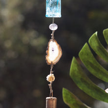 Load image into Gallery viewer, Wind Chime with Turquoise Vintage Glass, Amethyst, Citrine, Agate and Vintage Bell

