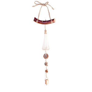 Wind Chime with Vintage Glass, Ammonite and Vintage Bell