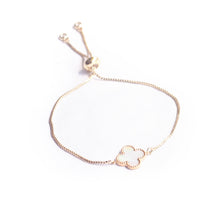 Load image into Gallery viewer, Bracelet 4 Leaf Clover Mother of Pearl 14K Gold Plated
