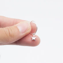 Load image into Gallery viewer, Earring Hoop with Star Sterling Silver

