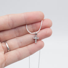 Load image into Gallery viewer, Necklace with Diamond Cross in Sterling Silver in Pave Setting
