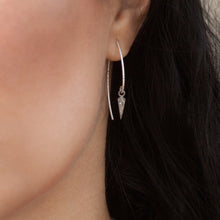 Load image into Gallery viewer, Earring with Diamond Spike and Sterling Silver in Pave Setting
