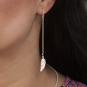 Earring with Feather Sterling Silver