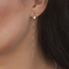 Load image into Gallery viewer, Earring Threader with Cubic Zirconia Star in Rose Gold Vermeil
