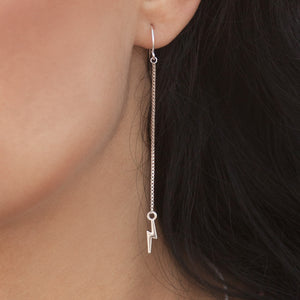 Earring with Lighting Bolt Sterling Silver