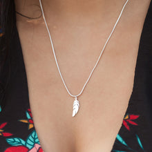 Load image into Gallery viewer, Necklace with Feather on Sterling Silver Chain
