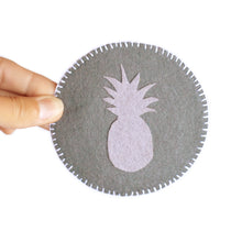 Load image into Gallery viewer, Pouch with Pineapple in Grey Tones
