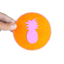Load image into Gallery viewer, Pouch with Pineapple in Orange, Yellow and Pink
