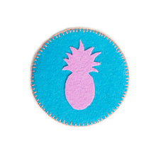 Load image into Gallery viewer, Pouch with Pineapple in Green, Blue and Purple
