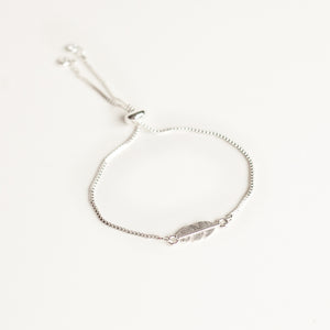 Bracelet Silver Plated with Feather