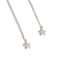 Load image into Gallery viewer, Earring Threader with Cubic Zirconia Star in Sterling Silver
