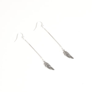 Earring with Feather Sterling Silver
