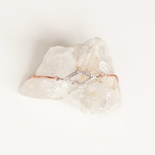 Load image into Gallery viewer, Bracelet with Diamond in Skewed Square Pave Setting with Rose Gold
