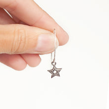 Load image into Gallery viewer, Earrings with Diamond Star and Sterling Silver in Pave Setting
