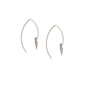 Earring with Diamond Spike and Sterling Silver in Pave Setting