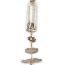 Load image into Gallery viewer, Wind Chime with Hematite Stone and Vintage Glass Bottle
