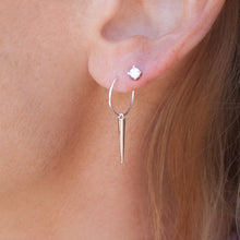 Load image into Gallery viewer, Earring Post with Cubic Zirconia in Sterling Silver

