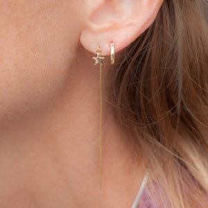 Earring Threader with Star in 18K Gold Filled