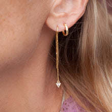 Load image into Gallery viewer, Earring Threader 18K Gold Filled with Triangle Cubic Zirconia Inlay (Long)
