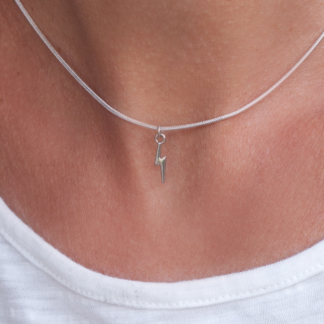 Necklace Lighting Bolt on Sterling Silver Chain