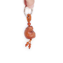 Load image into Gallery viewer, Key Chain, Purse Charm, Buddha carved in Wood, Round
