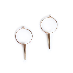 Earring Hoop with Spike in 18K Gold Filled