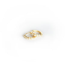 Load image into Gallery viewer, Earring Hoop Gold Vermeil with Cubic Zirconia Inlay Small, Single or a Pair
