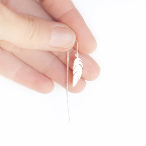 Earring Threader Feather Sterling Silver