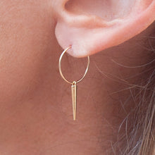 Load image into Gallery viewer, Earring Hoop with Spike in 18K Gold Filled
