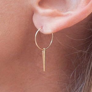 Earring Hoop with Spike in 18K Gold Filled