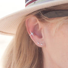 Load image into Gallery viewer, Ear Cuff Sunburst with Cubic Zirconia Sterling Silver (no piercing needed)
