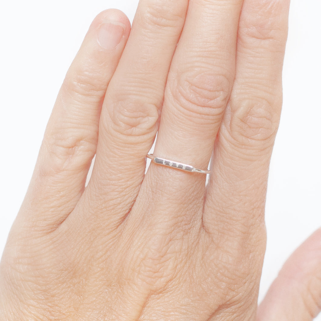 Ring Love Engraved in Sterling Silver