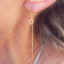 Load image into Gallery viewer, Earring Threader Heart Gold Filled and Gold Plated
