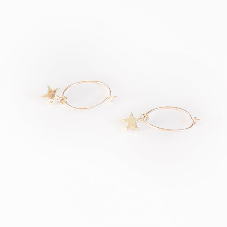 Earring Hoop with Star Gold Filled